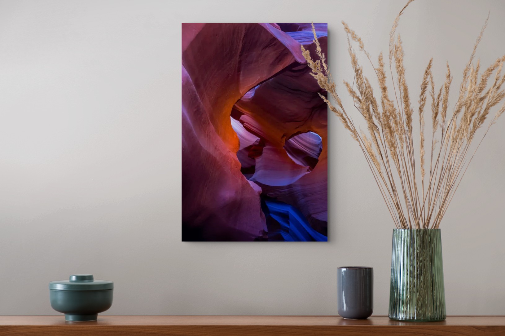 Rainbow Colors, Antelope Canyon fine art print displayed on a wall
